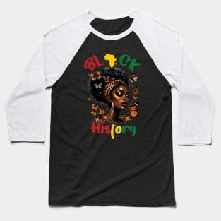 Ladies African American African Queen Black history month Baseball T-Shirt